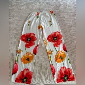 Luxurious X Intima Floral Wide-Leg Pants Pijama or Beachwear Long High-Waisted